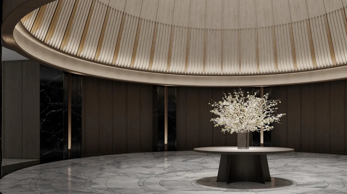 Koleksi reka bentuk Ritz-Carlton Shanghai — hospitaliti dalaman, Shanghai, China; pandangan 1