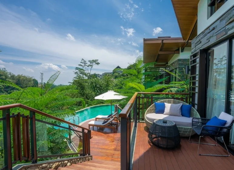 Tropical resort — hospitality interior, Bali; view 2