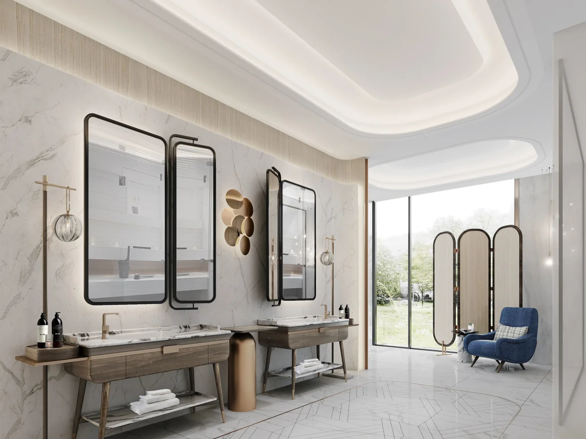 Urban luxury hotel — hospitality interior, Singapore; view 2